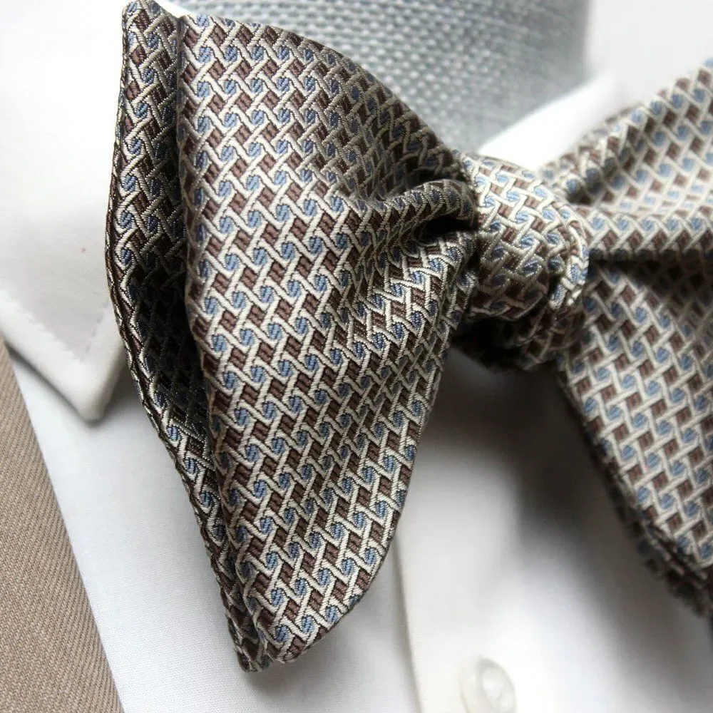Men's Self‎ tied Bow Tie Big Butterfly Bow tie SR597 Small Ornament Brown Blue